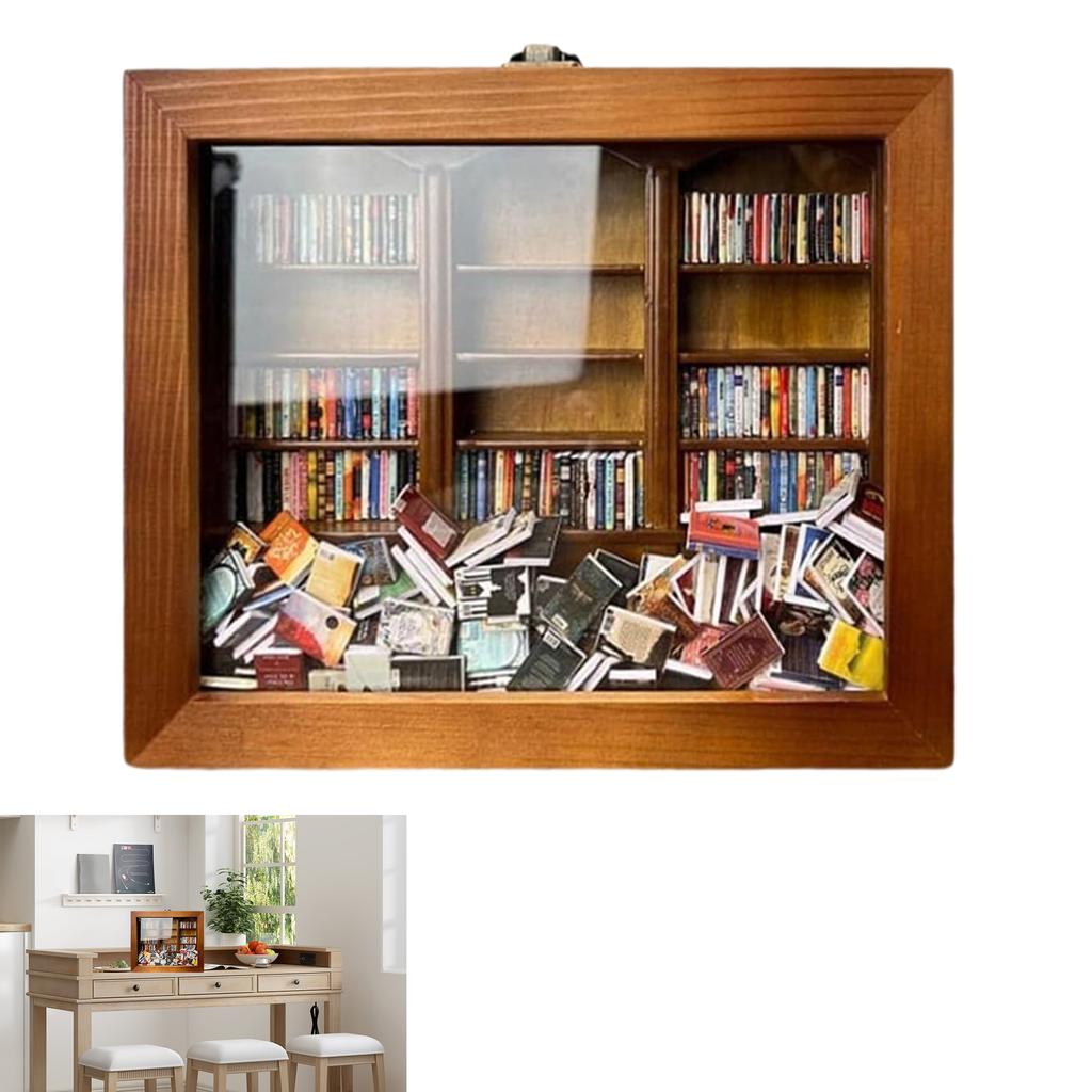 Anxiety Bookshelf Removed Your Anxiety Wooden Bookshelf Display Case Cabinet Ornaments Gifts For Book Lovers
