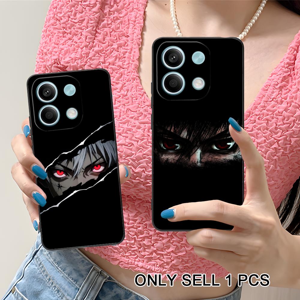Anime Eyes Phone Case for Xiaomi Redmi Note 14 13 12 11 S Pro Plus 4G 5G Soft TPU Shockproof Cover