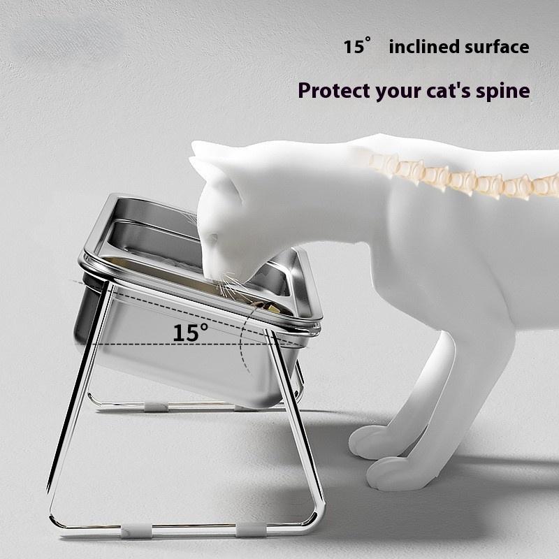 Katzennapf Katzenfutter-Napf Edelstahl Doppelnapf Kippsicher Haustiernapf Fressnapf Trinknapf Getreidenapf Hundenapf