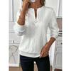Women's Half Zip Long Sleeve Sweatshirt Loose Fit Casual Knit Pullover Top