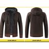 Herren S Einfarbig Langarm Kapuzen Fleece Strickjacke Pullover Für Teenager