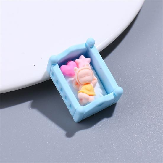 2шт портативная детская кроватка для куклы устойчивая к выцветанию модная микропейзажная — фото 8