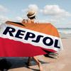 R-Repsol Retro Microfiber Printed Beach Towel Mountain Climbing Yoga Beach Swimming Running Absorbent Soft Towel