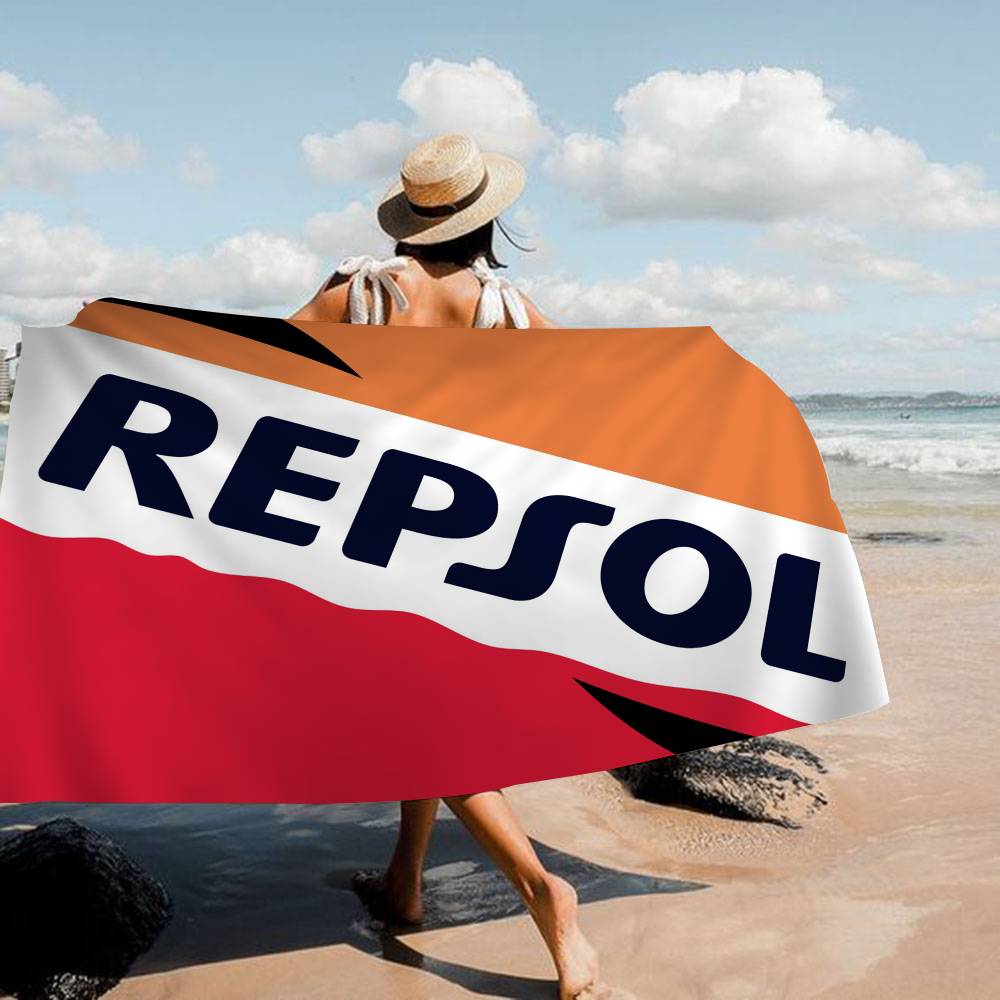 R-Repsol Retro Microfiber Printed Beach Towel Mountain Climbing Yoga Beach Swimming Running Absorbent Soft Towel