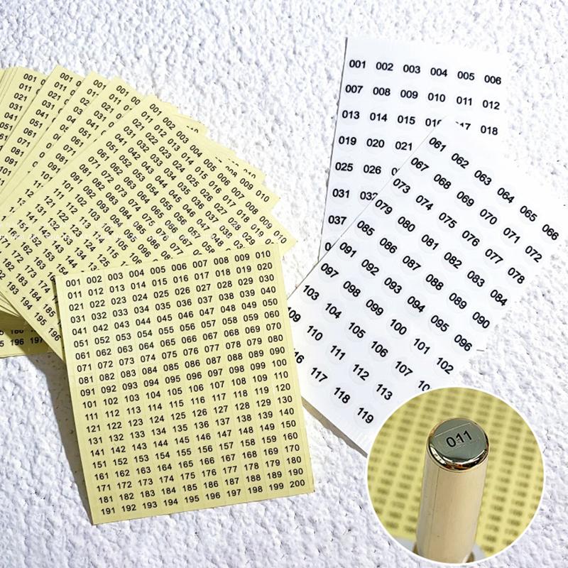 1/4Sheets Waterproof Laser Number Label Stickers For Diy Craft Self Adhesive Nail Polish Lipstick Color Number Tags Sticker