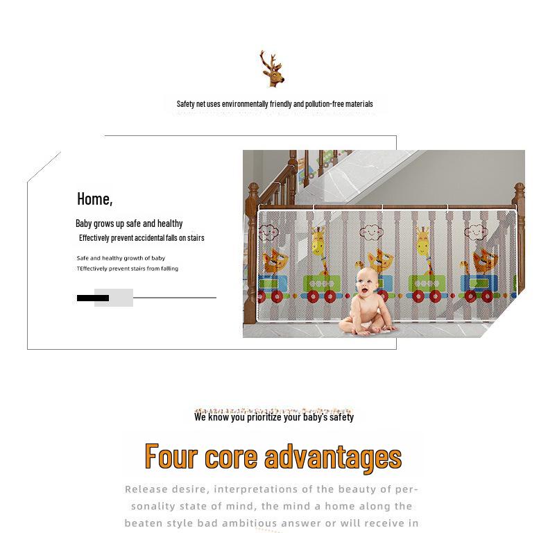 Thickened Safety Rope Net for Balcony & Stairs - Colorful Child Protection Net (2m X 3m)