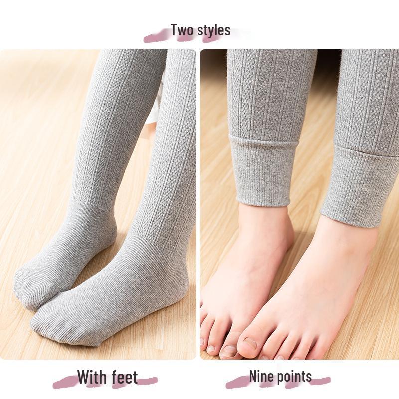 Girls' Cozy Thermal Cable Knit Fleece Leggings - Slim Fit, Thickened for Winter Warmth