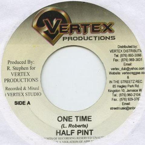 7inch Record HALF PINT - One Time Vertex 2004 Jamaica Reggae, Ska & Dub