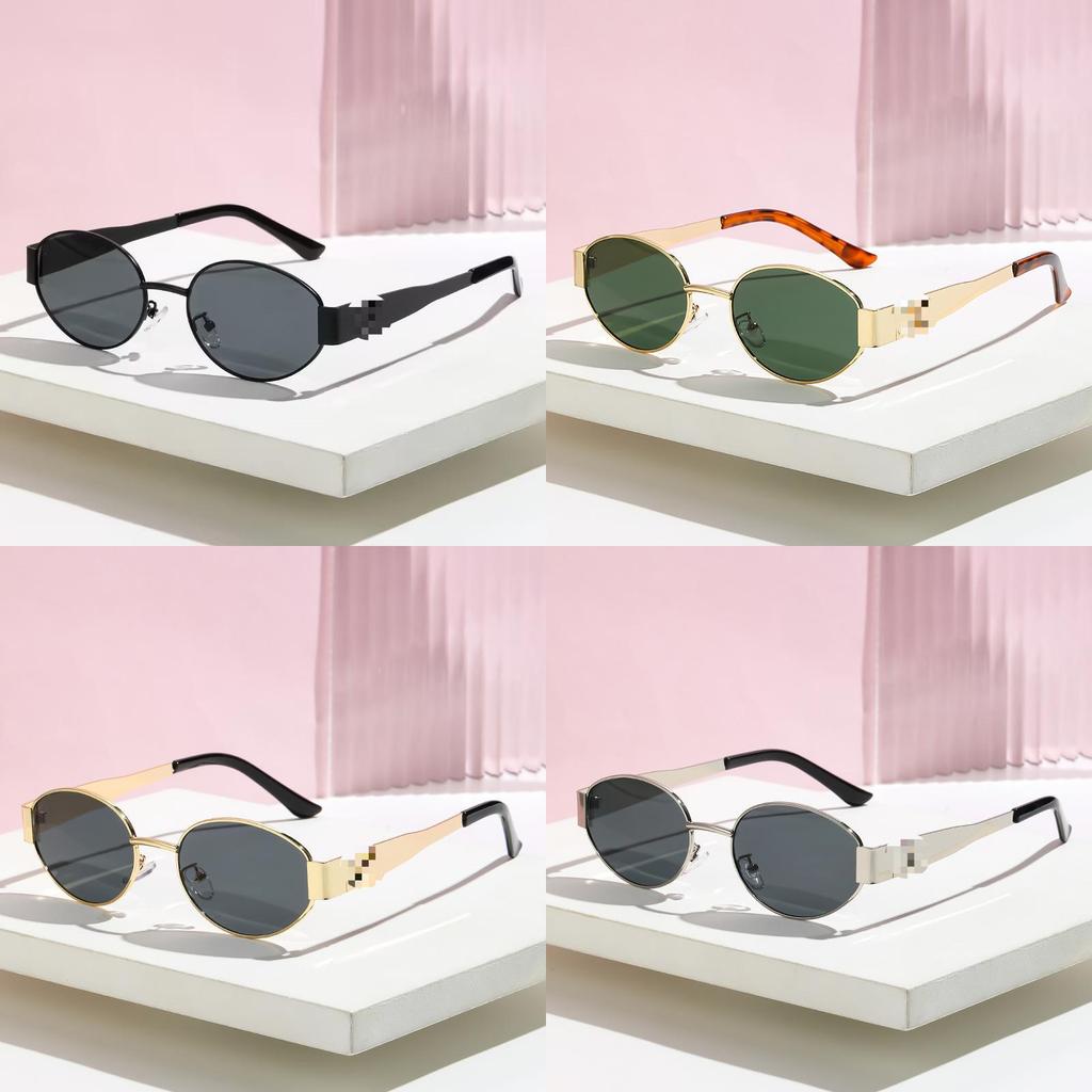 Retro Metal Round Sunglasses With Gold Frame Uv380 For Outdoor Travel And Fashion Accessory