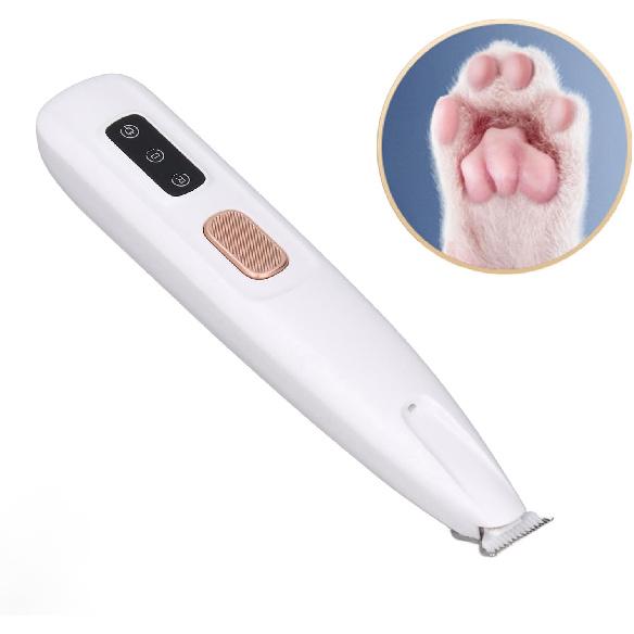 Yunir Pet Paws Trimmer, Low Noise Rechargeable Electric Trimmer with LED Light, Lubricating Oil, Brush, Safe Cat Dog Clippers for Paws Eyes Ears Face