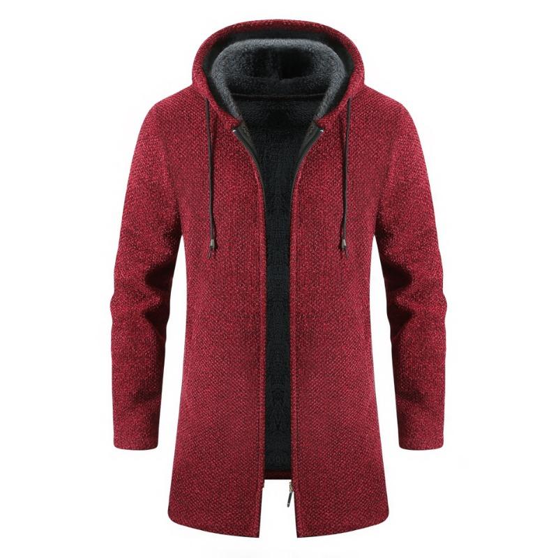 Herren Pullover Jacke Mode Wintermantel Fleece Kapuzenpullover Hohe Qualität Luxus Kariert Kapuzenstrickjacke Männliche Oberbekleidung