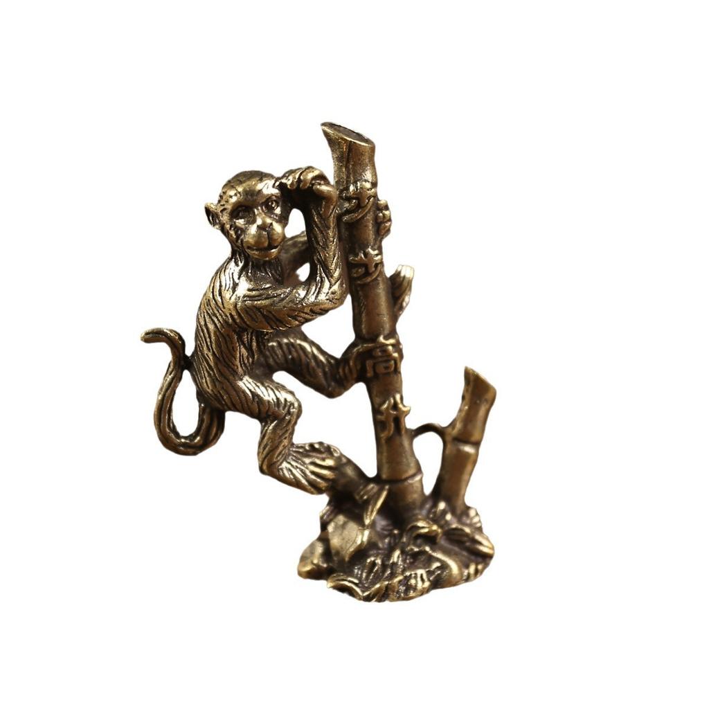 Brass Step by Step Rising Monkey Ornament Twelve Zodiac Monkey Creative Desktop Pure Copper Handicraft Small Bronze Ware