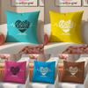 Lovely Sentence For Family Warm Hearts Pillow Case Comfort Sofa Bed Silky Elegant Invisible Zipper Decorative Cushion Cover