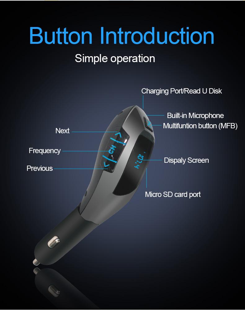 X5 Bluetooth MP3 Car FM Transmitter