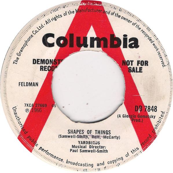 

7inch Record YARDBIRDS Shapes Of Things DB7848PROMO Columbia 1966 UK Rock Used