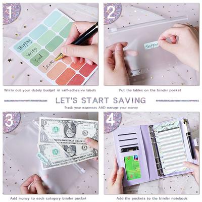 A6 Binder Soft Leather Binder Budget Planner Cash Envelope Binder With Budget