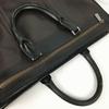 TAKEO KIKUCHI All Leather Briefcase Business Bag Dark Brown with Divider(USED)