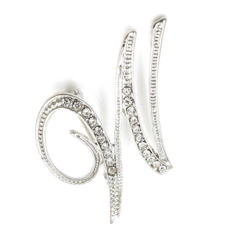 Trendy 26-Letter Rhinestone Brooch Pin - Fashion Accessory for Clothing & Bags