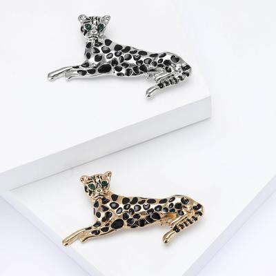 Broche de Leopardo de Esmalte de Liga de Alta Qualidade Personalizado Criativo Masculino e Feminino para Terno Casaco Corsage Joia Pin