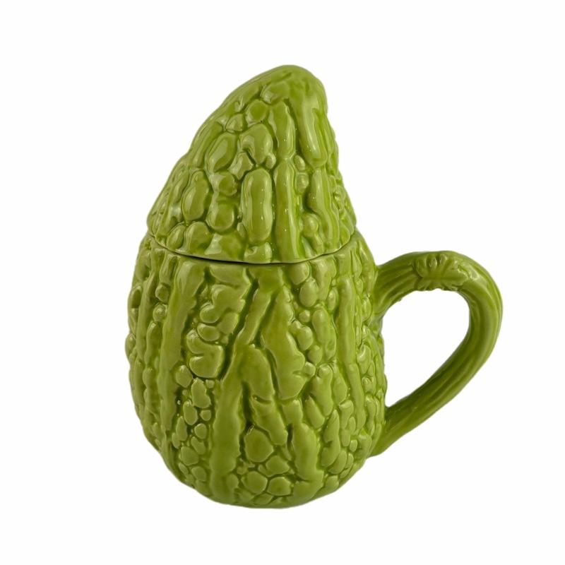 Cartoon Water Cup, Ceramic Vegetable Cup, Personalized Fruit-shaped Coffee Cup, Couple Mug, Office Bitter Melon Cup