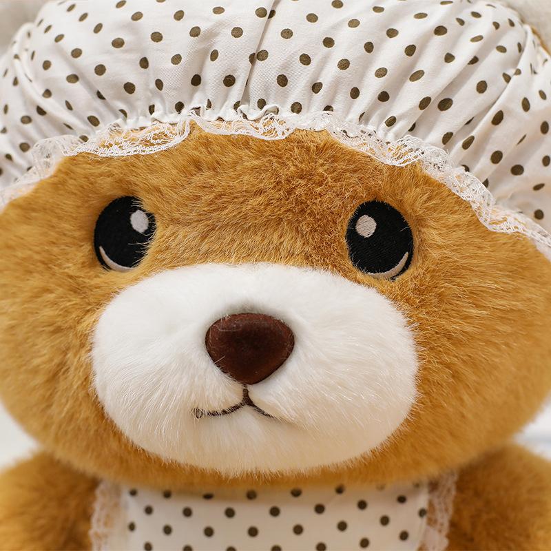 New cute bear family doll couple teddy bear plush toy press doll for girls gift doll