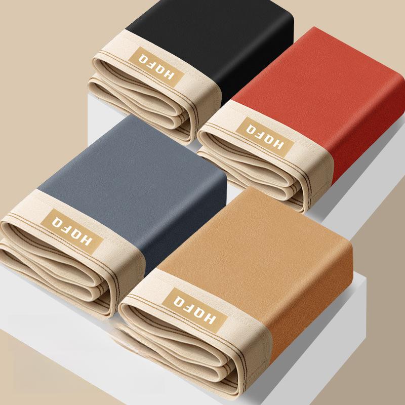 

4 шт. Летнее дышащее нижнее белье Мужское однотонное свободное и удобное нижнее белье большого размера для мужчин Боксеры-брифы 4XL