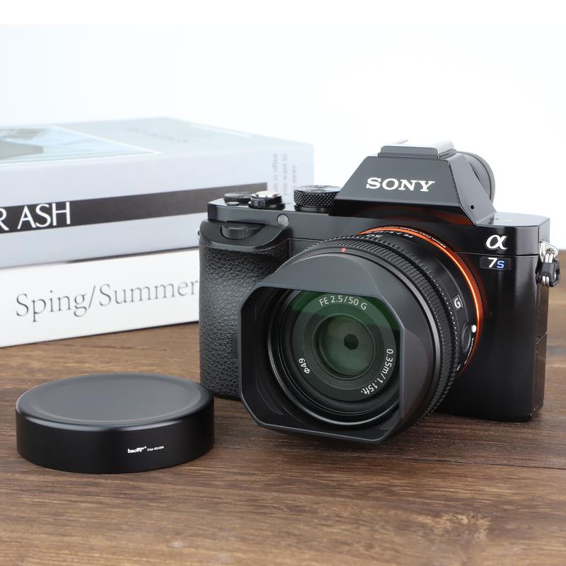 Haoge Bayonet Square Metal Lens Hood for Sony FE 40mm F2.5 G Lens FE 2.5/40 G(SEL40F25G) with Metal Cap