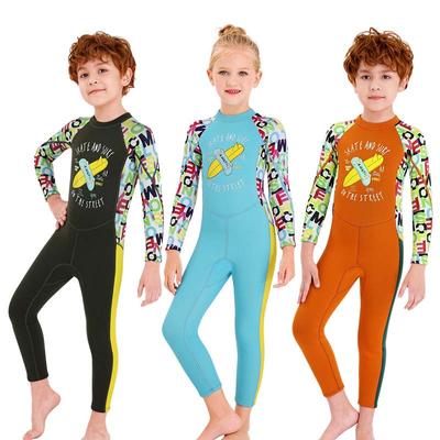 2.5mm Kız Erkek Çocuk Çocuklar Genç Wetsuit Tam Boy Uzun Yüzmek Scuba Neopren