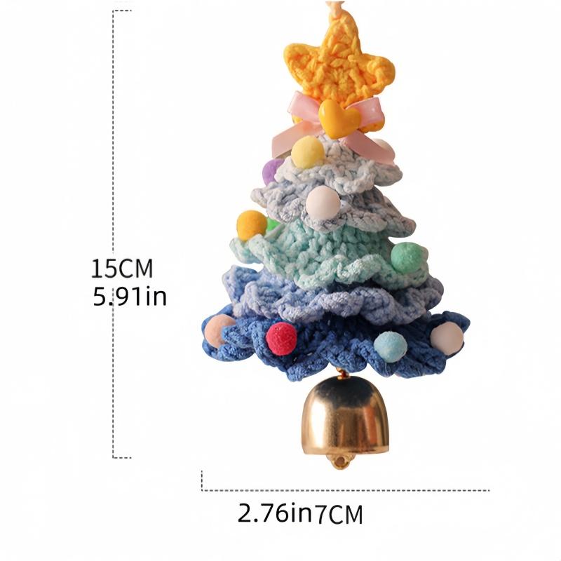 1PC Plush Christmas Pendant Woolen Hook Weaving Christmas Tree Small Ornament Christmas Decoration Car Pendant