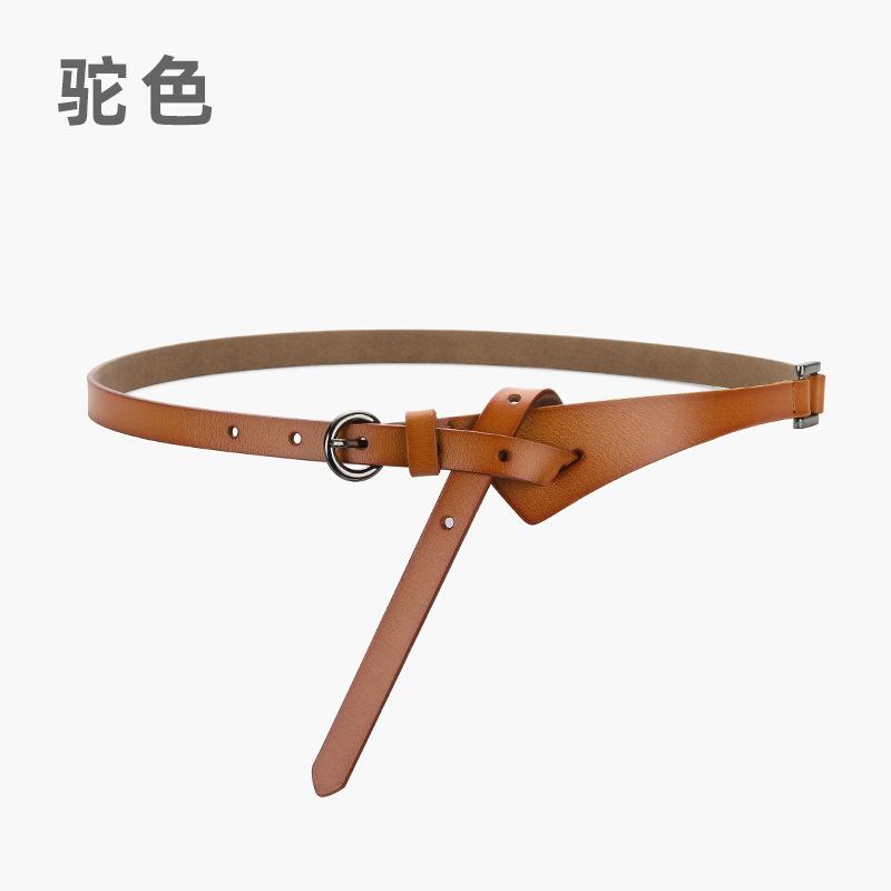 Women'S Leather Belt Retro Pin Buckle Belt Women'S Cowhide Fine Belt Women'S Decorative Dress