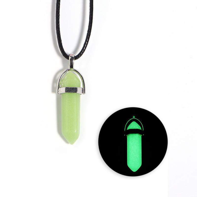 1Pc Hexagon Pillar Stone Necklace Bullet Pendant Choker Necklace Fashion Jewelry Gift