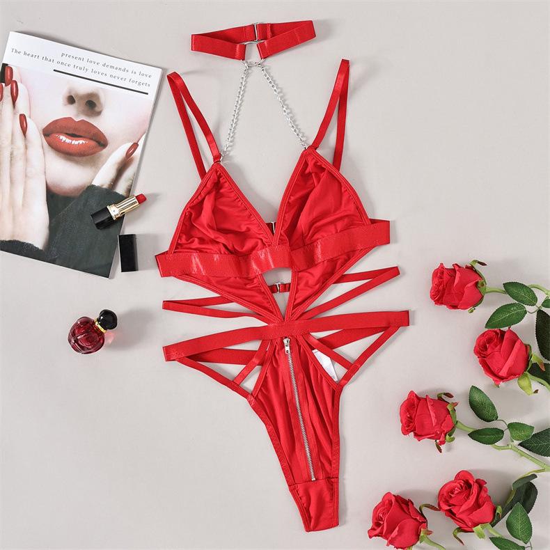European and American Women's Underwire Shaping Bodysuit with Mesh Straps and Leg Rings - Anti-Sagging