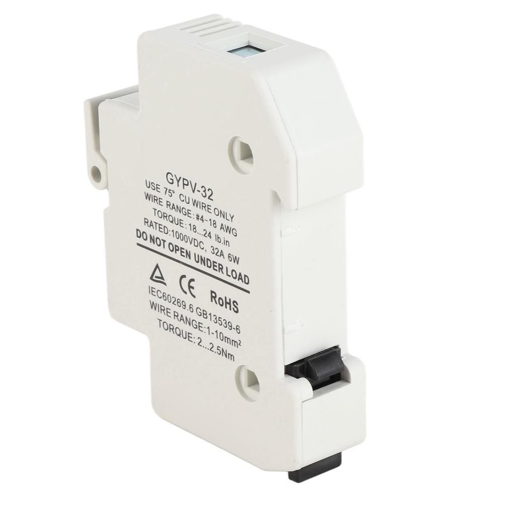 1P 32A 1000VDC Solar PV Fuse Holder 1000VDC 20A Photovoltaic Fuse Kit for Short Circuit Break Protection