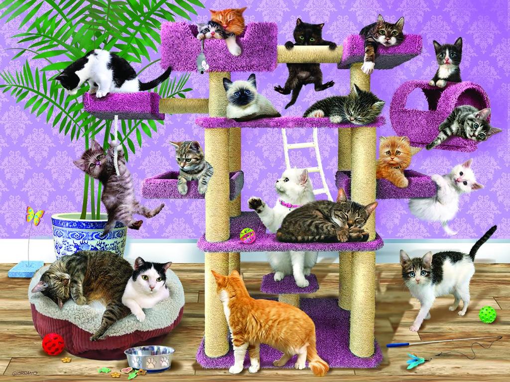 Yamasan Prime 3D Bob Giordano Cat Tree Finished 61 x 46cm 500 Pieces 10461, Size /