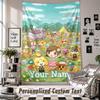 Custom Tapestry Wall Hanging, Animal Crossing Personalized Name Text Home Wall Decor