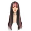 Synthetische lange gerade Harajuku rosa braune Perücke mit Pony hitzebeständige Kawaii Lolita Perücken für Frauen Cosplay Haarperücke