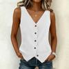 Women’s Fashion Sleeveless Vest Top Button Down Fitted Casual Lightweight Blouse for Daily Wear Office and Travel