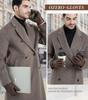 OZERO Winter Smartphone Genuine Leather Fleece Lining M Men's Gloves, Compatible, (Goat Leather), (Wool), Windproof, Water-Repellent, Black/Brown, M,