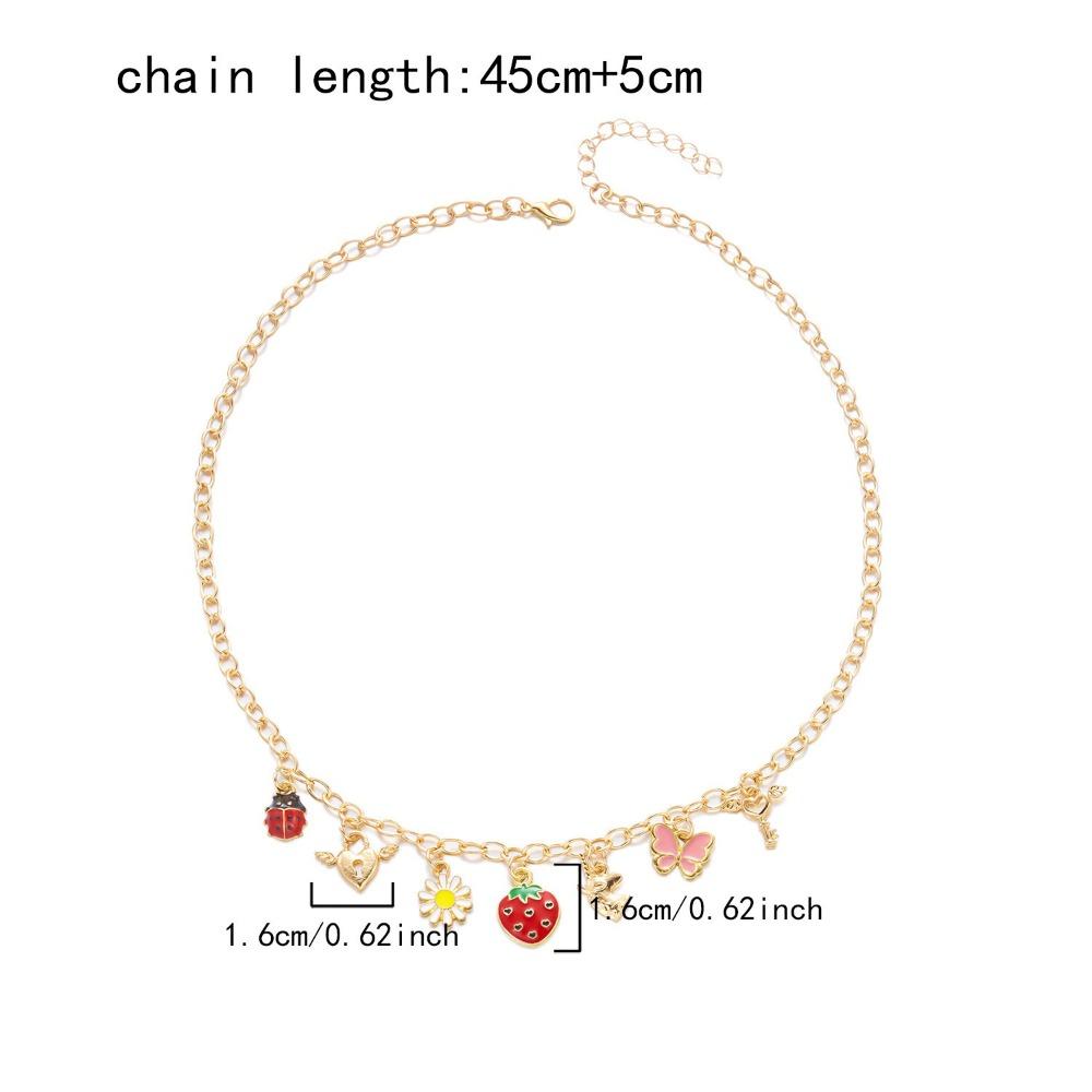 

Imitation Pearl Cherry Pendant Necklace Zircon Stone Pearl Clavicle Necklace For Girls Style-6