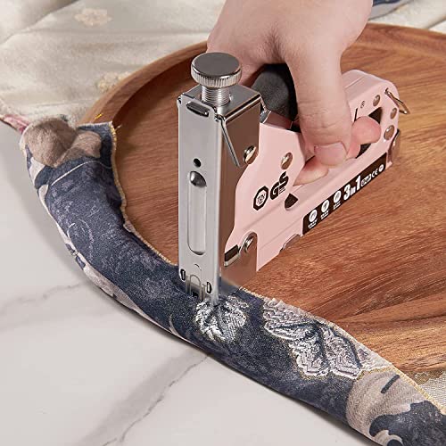 SHALL 3-in-1 Tacker, Hand-Stapler, Heavy-Duty, Ergonomisches Design, 3000 Ersatzklammern, Inklusive Klammerentferner, für Holzbearbeitung, Dekoration, F