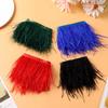 Decoration DIY Wedding Dress Crafts Accessories 8-10 CM Wide Ostrich Feathers Trim Plumes Ribbon Selvage 1 Meter Long