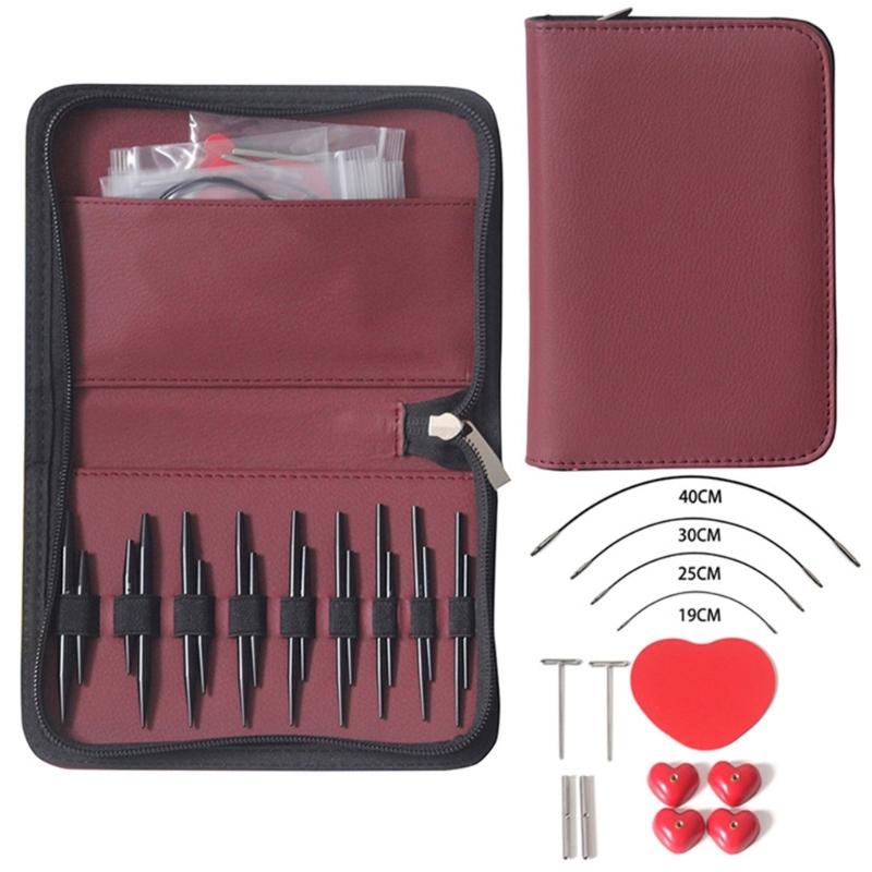 Rundstricknadel-Set Praktische Stricknadel Austauschbare Rundstricknadel Größe 3mm-6mm Häkelnadel