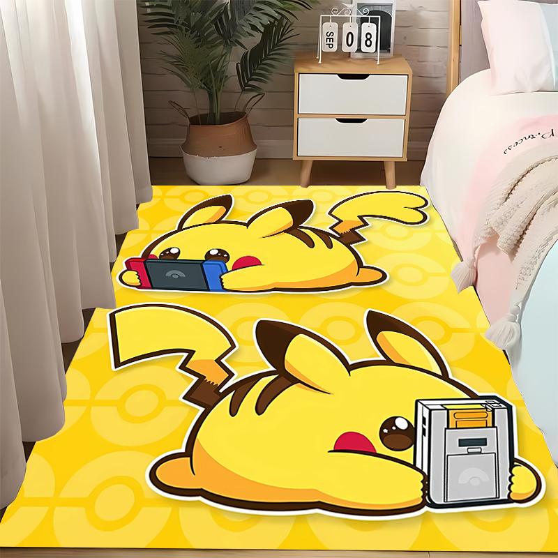 3D Pokemen-Pikachu Carpet Yoga Living Room Decor Children's Crawling Mat Doormat Living Room Rug Gifts for Family Kids Potdemiel