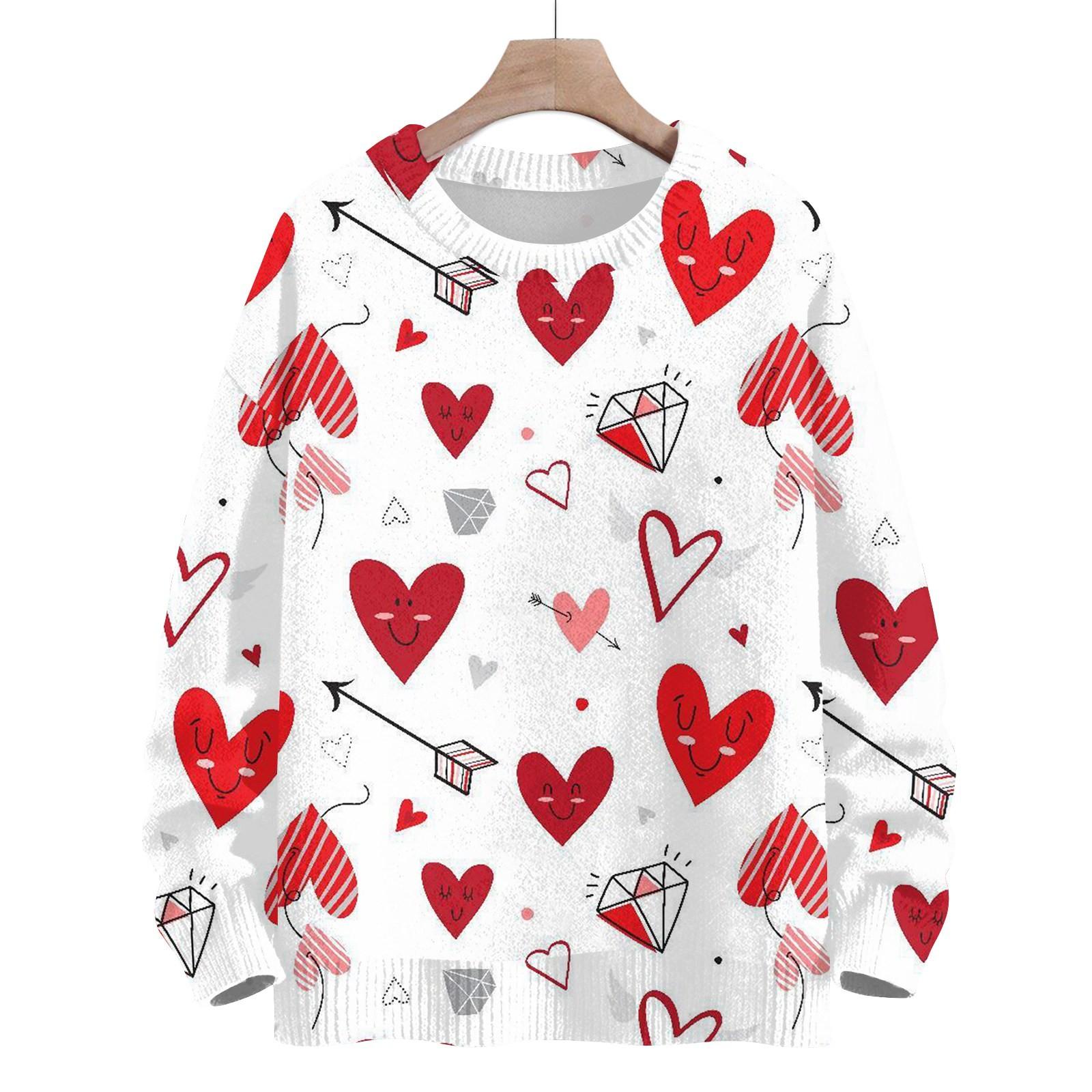 

Свитшоты для женщин Вязаный свитер Милая рубашка Осенний круглый вырез Пуловер Топы L