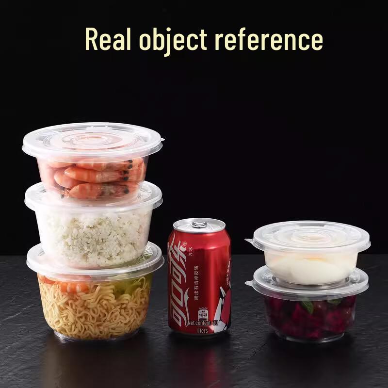 ZISIZ Disposable Plastic Round Bowls with Lid
