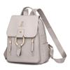 Women's Soft Leather Backpack Solid Color Travel Backpack