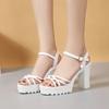 Fashion High Heels Wedge With Platform Waterproof Sandals for Women Vintage Pvc 2025 Luxury Shoe Korea Comfort Footwear Vip Woman Shoes