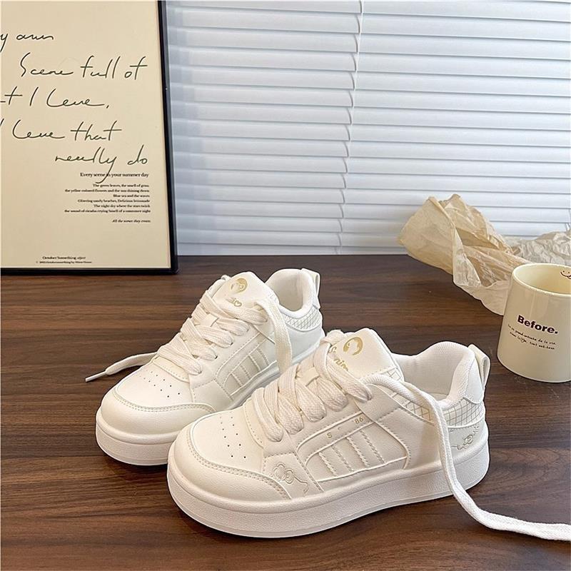 

Pink platform white shoes women s 2025 autumn new chic niche design casual breathable student sports shoes 35 білий