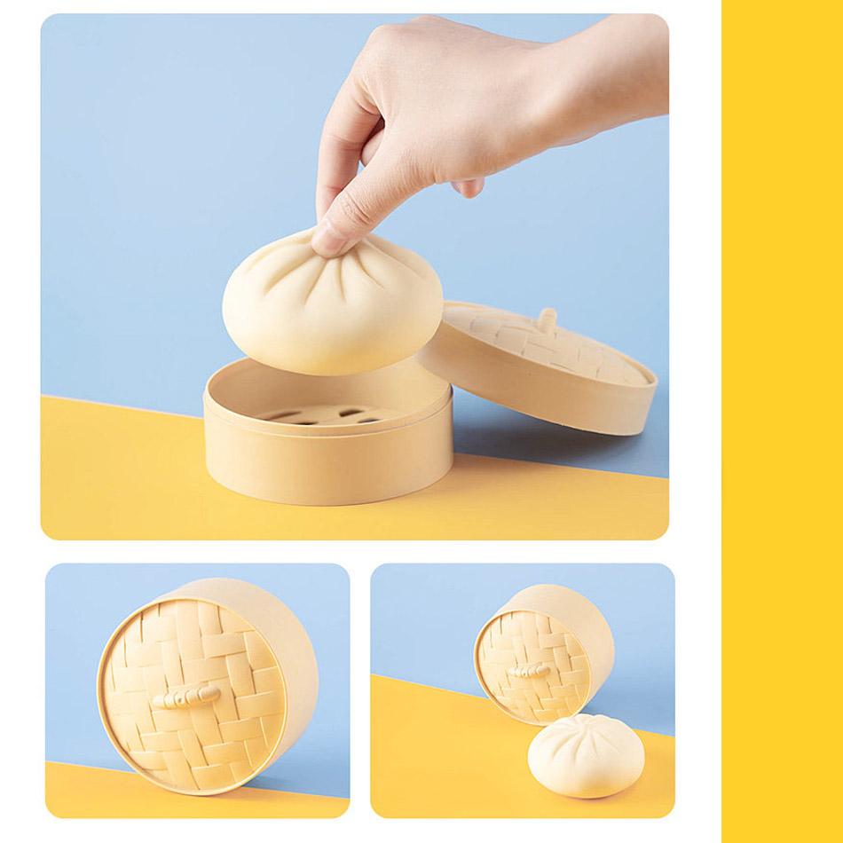 Hot Stress Relief Toys, Squishy Simulation Steamed Bun, Funny Prank Decompression Ball, Anxiety Relief Toy