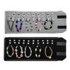 Black PU Leather Inner Black or Grey Velvet Jewelry Storage Bag MiNi Roll Bag Necklace Ring Earrings Pendant Storage Roll Bag